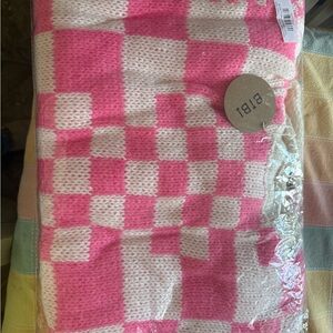 BiBi Pink & White Checker Knit sweater